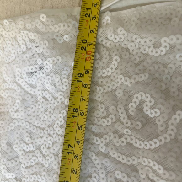 NWT LAFAYETTE 148 NEW YORK- NEW Sequin Stretch Tank Top-White/Cloud-Size Small - Picture 12 of 15